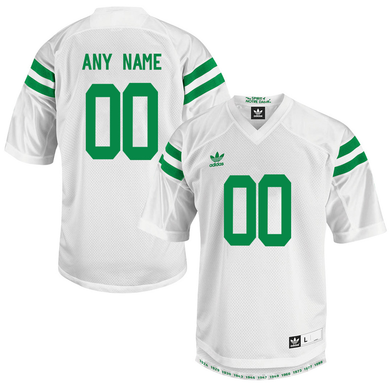 Addidas Men Norte Dame Fighting Irish Customized Under The Lights College Football Jersey  White->->Custom Jersey